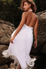 Vestido Franjas In White - Image 2
